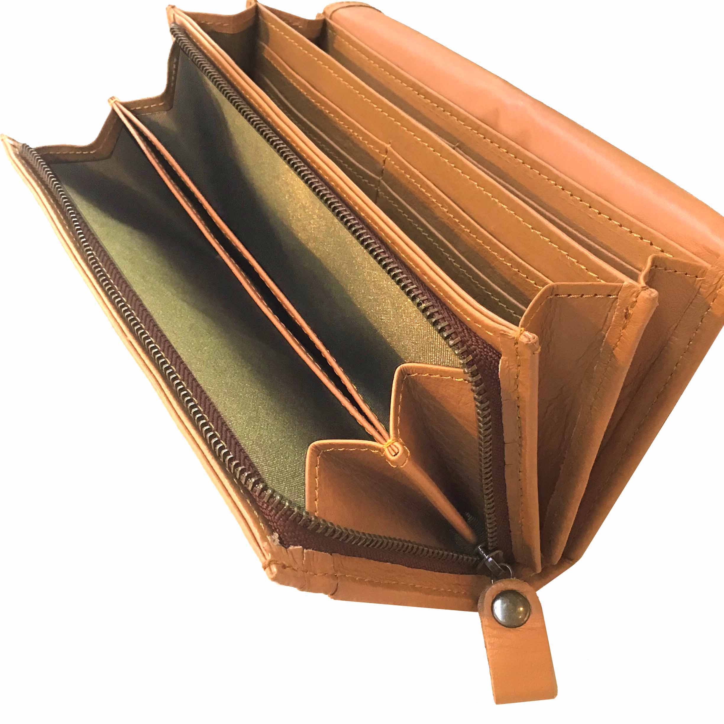 かぶせ型長財布（6101）｜オリジナル鹿革｜手づくり鞄の専門店 水芭蕉 
